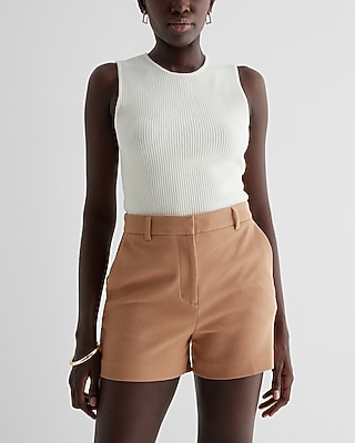 Editor Super High Waisted Tailored Shorts Brown Women's 16
