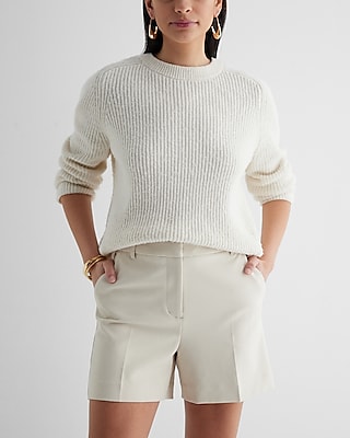 Editor High Waisted Tailored Midi Shorts Neutral Women's 0