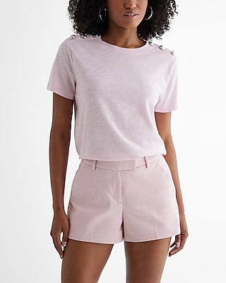 Editor Mid Rise Tailored Shorts Pink Women's