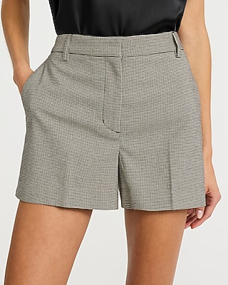 Editor Mini Houndstooth High Waisted Shorts