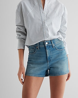 High Waisted 90's Medium Wash Jean Shorts