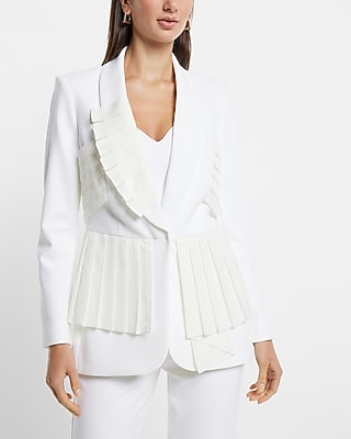 Bridal Ruffle Pleated Peplum Jacket