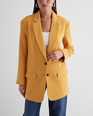 Twill Oversized Boyfriend Blazer Orange Women's L