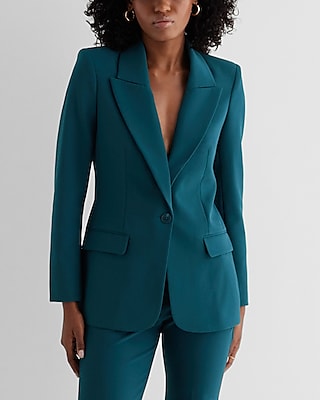 One Button Cropped Business Blazer