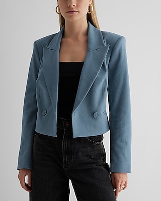 Double Breasted Cropped Cropped Business Blazer