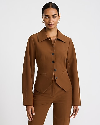 Barrel Sleeve Cutaway Blazer in Signature Stretch