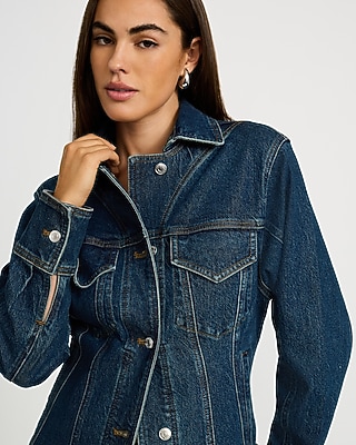 Dark Wash Fitted Denim Jacket