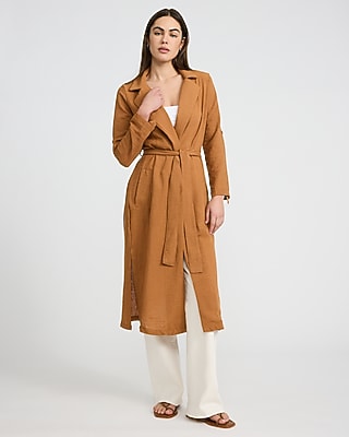 Lightweight Belted Midi Trench Coat
