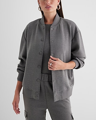 Luxe Lounge Oversized Bomber Jacket Brown Women's XL