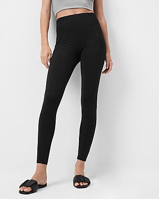 Express Super High Waisted Ribbed Panel Leggings