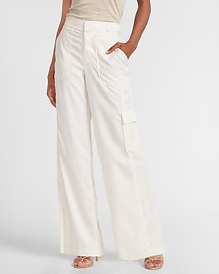 white high waisted trousers petite