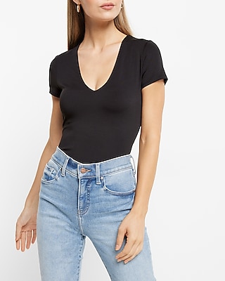 Bodycon High Compression V-Neck Short Sleeve Bodysuit