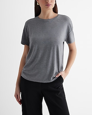 Supersoft Relaxed Crew Neck Tee Gray Women's M