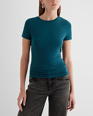 Supersoft Fitted Double Layer Crew Neck Tee Green Women's S