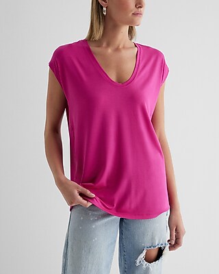 Supersoft Relaxed Scoop Neck Tunic Tee Pink Women's XL