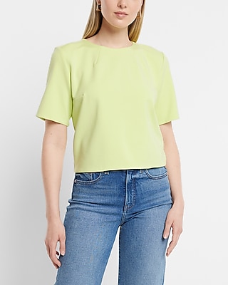 Skimming Ponte Boxy Tee Yellow Women's XS