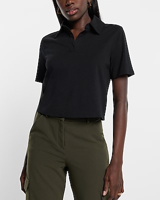 Skimming V-Neck Short Sleeve Polo Top