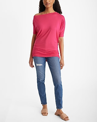 Supersoft Relaxed Off The Shoulder Ruched London Tee