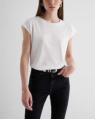 Skimming Crew Neck Short Sleeve Tee White Women's XS