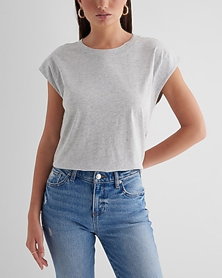 Skimming Crew Neck Short Sleeve Tee Gray Women's XS