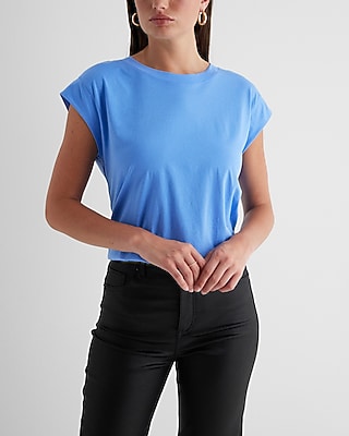 Skimming Crew Neck Short Sleeve Tee Blue Women's XL