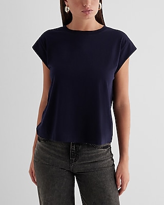 Skimming Crew Neck Short Sleeve Tee Blue Women's M