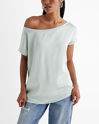 Satin Front Off The Shoulder Short Sleeve London Tee Default Women's M