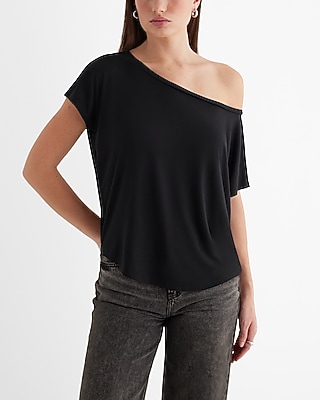 Relaxed Off The Shoulder Short Sleeve London Tee