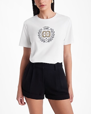 Skimming Embroidered E Crest Crew Neck Graphic Tee