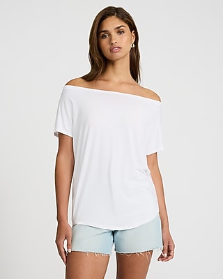 Relaxed Off The Shoulder Short Sleeve London Tee White Women's XS