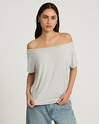 Relaxed Off The Shoulder Short Sleeve London Tee