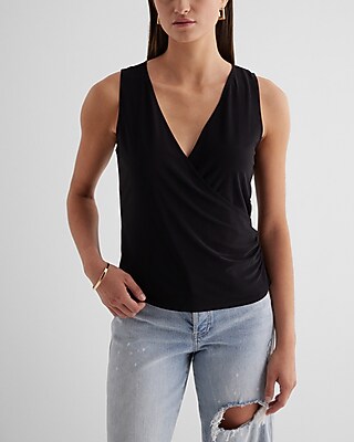V-Neck Wrap Ruched Side Tank