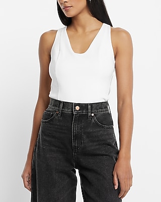 Fitted V-Neck Ponte Tank