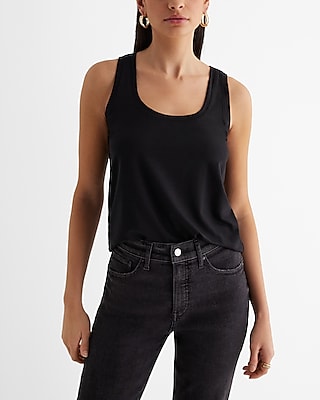Supersoft Relaxed Scoop Neck Tank Black Women's S