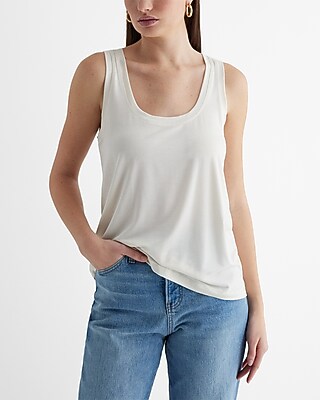 Supersoft Relaxed Scoop Neck Tank White Women's XS