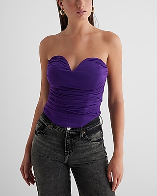 Bodycon Compression Corset Crop Tube Top With Bra Cups