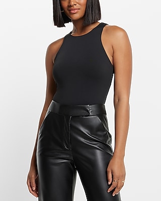 Bodycon High Compression High Neck Bodysuit Black Women's XS