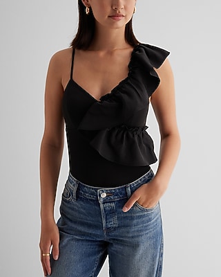 Bodycon High Compression Ruffle Bodysuit