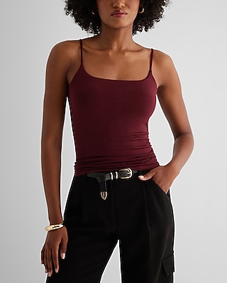 The New Modern Length Supersoft Bra Cami With Cups Red Women's L