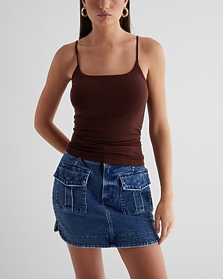 The New Modern Length Supersoft Bra Cami With Cups Brown Women's L