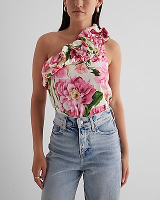 Floral Puff One Shoulder Tank
