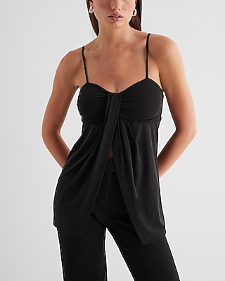 Sweetheart Neckline Draped Babydoll Cami
