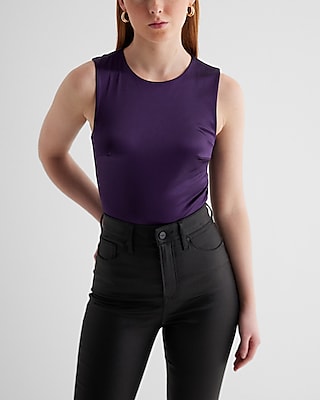 Bodycon Satin Crew Neck Bodysuit