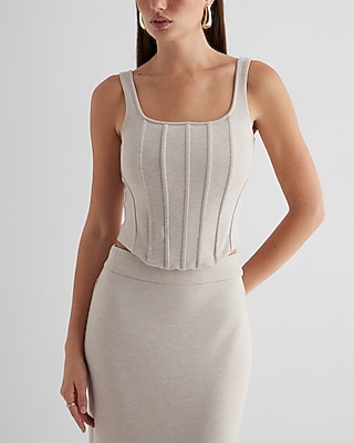 Bodycon Luxe Lounge Corset Crop Top Gray Women's M