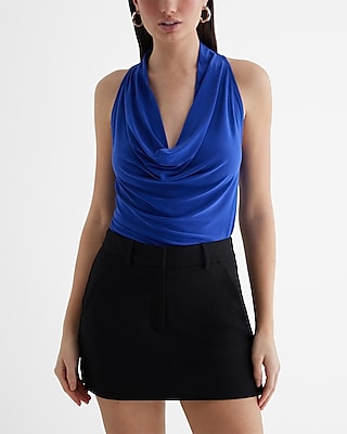 Draped Cowl Neck Racerback Tank Women