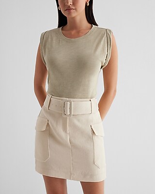 Skimming Crew Neck Muscle Tank Green Women's XL