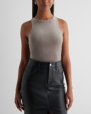 Bodycon Velvet High Neck Bodysuit