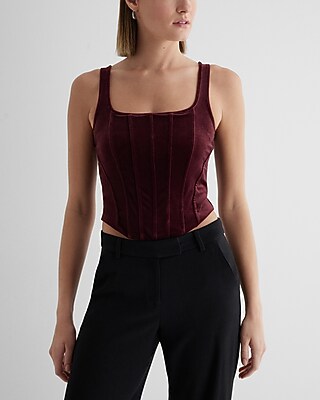 Bodycon Velvet Corset Crop Top