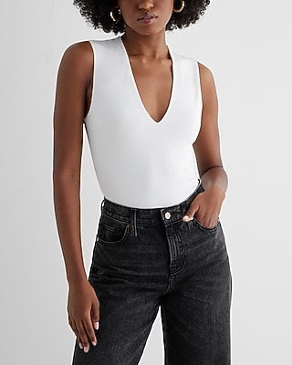 Bodycon Compression Deep V-Neck Bodysuit