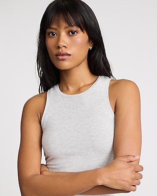 Fitted Ribbed High Neck Tank Women's